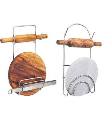 JISUN Silver Stainless Steel Storage Racks ( Pack of 2 )