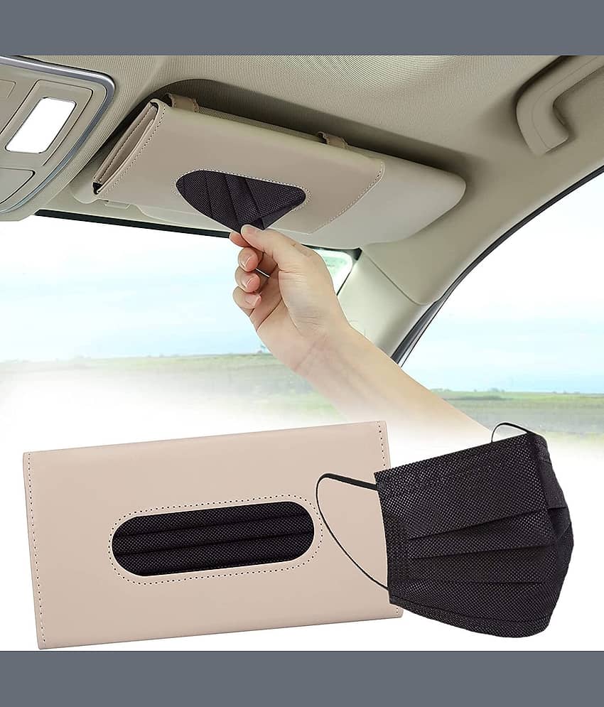 CAMPARK Car Tissue Dispenser Leather Beige