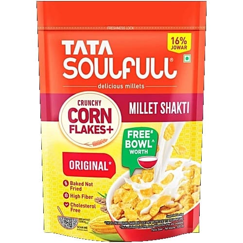 Tata Soulfull Original Crunchy Corn Flakes+ With Millet Shakti, 260 g
