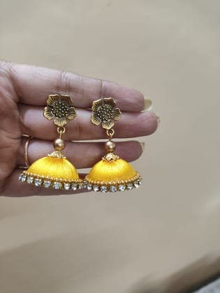 Elegant Metal Stud Jhumka Earrings