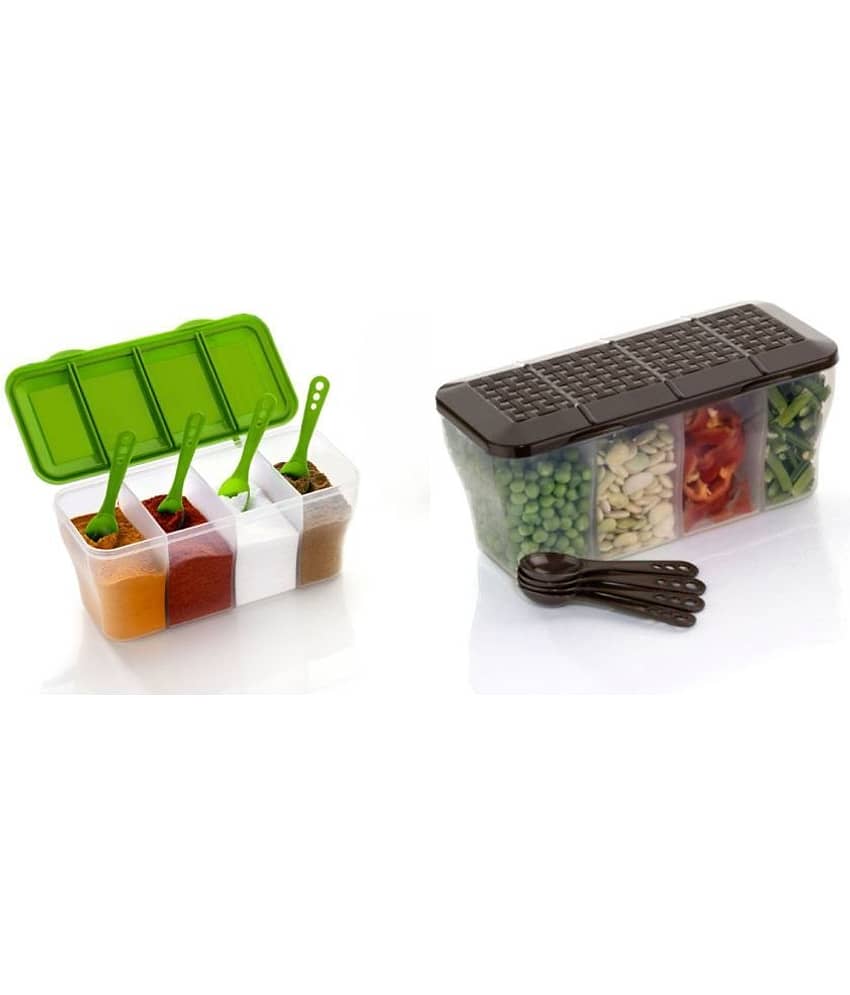 iview kitchenware Dal/Masala/Vegetable Plastic Multicolor Pickle Container ( Set of 2 )