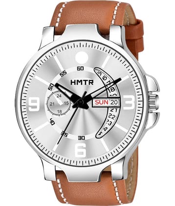 HMTr Silver Leather Analog Men's Watch