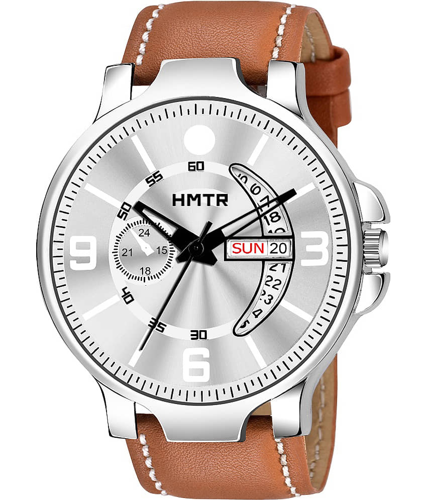 HMTr Silver Leather Analog Men's Watch