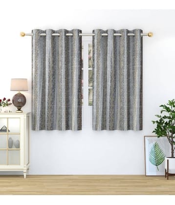Homefab India Abstract Blackout Eyelet Window Curtain 5ft (Pack of 2) - Light Grey
