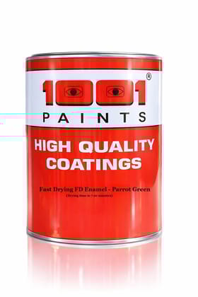 1001 Fast Drying FD Enamel Paint FAST SET ST 7-10 Min Drying Multi-Surface for Metal, Wood, Non-Metal & Asbestos Finish High Gloss Industrial Quality - Parrot Green 1 L 1001 Fast Drying FD Enamel Paint FAST SET ST 7-10 Min Drying Multi-Surface for Metal, Wood, Non-Metal & Asbestos Finish High Gloss Industrial Quality - Parrot Green 1 L