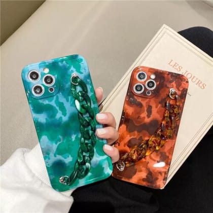 Luxury Brown/ Blue Bracelet Case-iPhone 12 / Blue