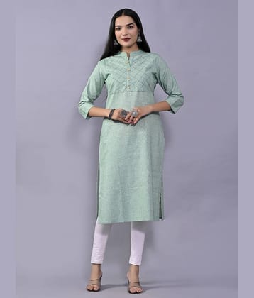 QuaClo - Green Cotton Women's Straight Kurti ( Pack of 1 )