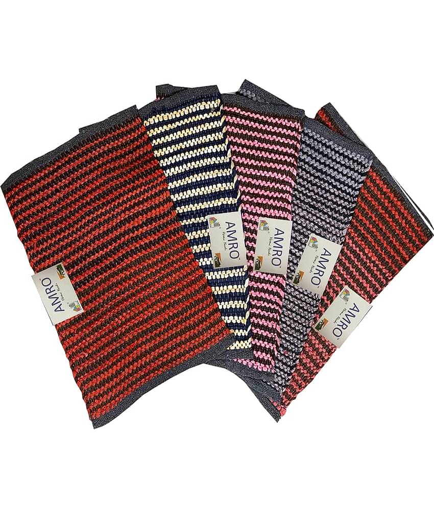 AMRO Beautility Needs - Regular Cotton Door Mat ( 40 X 60 cm ) Set of 5 - Multi