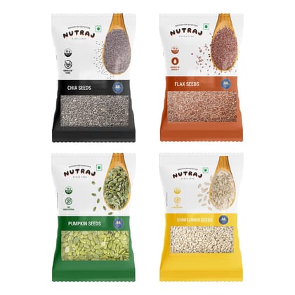 Nutraj Seeds Combo 400g - Pumpkin, Chia, Flax & Sunflower seeds 100g Each