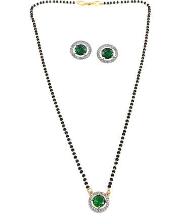 Jewar Mandi - Turquoise Mangalsutra Set ( Pack of 1 )