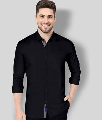 P&V CREATIONS - Black Cotton Blend Regular Fit Men's Casual Shirt (Pack of 1)