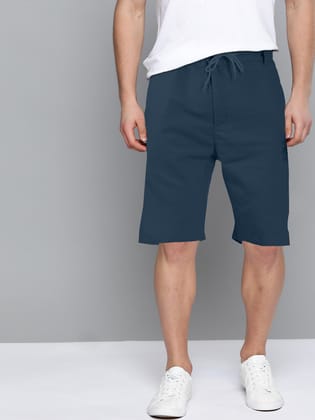 Cotton Navy Blue Half Pant (Shorts)-M