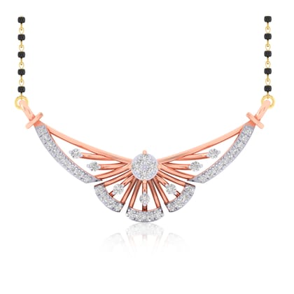 Senco Gold Reverberating Beauty Diamond Mangalsutra (1.9 gram / 0.23 Ct / HI-SI / 18K Rose Gold)