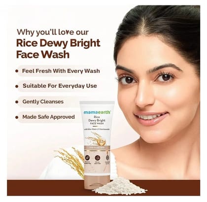 Mamaearth Rice Dewy Bright Face Wash for Glass Skin