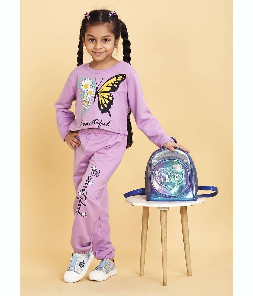 Trampoline Pack of 1 Girls Cotton Blend Top With Joggers ( Black )