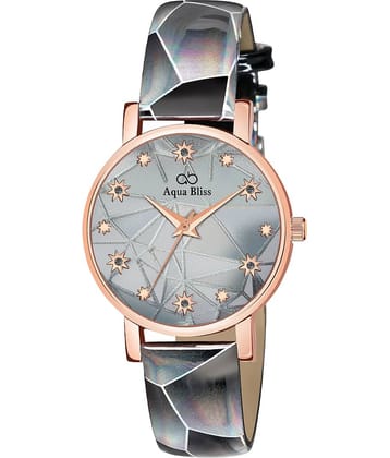 AQUA BLISS - Light Grey Leather Analog Womens Watch