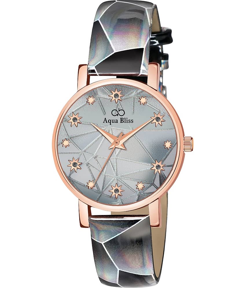 AQUA BLISS - Light Grey Leather Analog Womens Watch