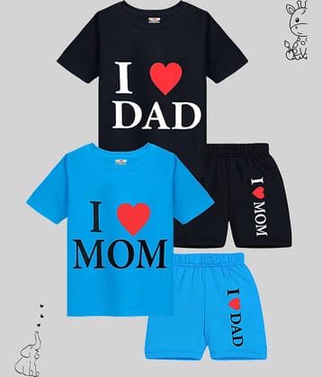 Kuchipoo Multicolor Cotton Blend Baby Boy T-Shirt & Shorts ( Pack of 2 )