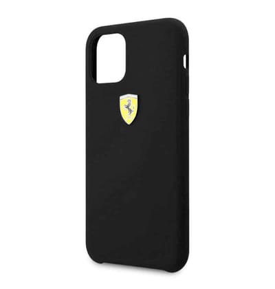Ferrari ® iPhone Liquid Silicon Velvet-Touch Silk Finish Case-iPhone X/XS / Black