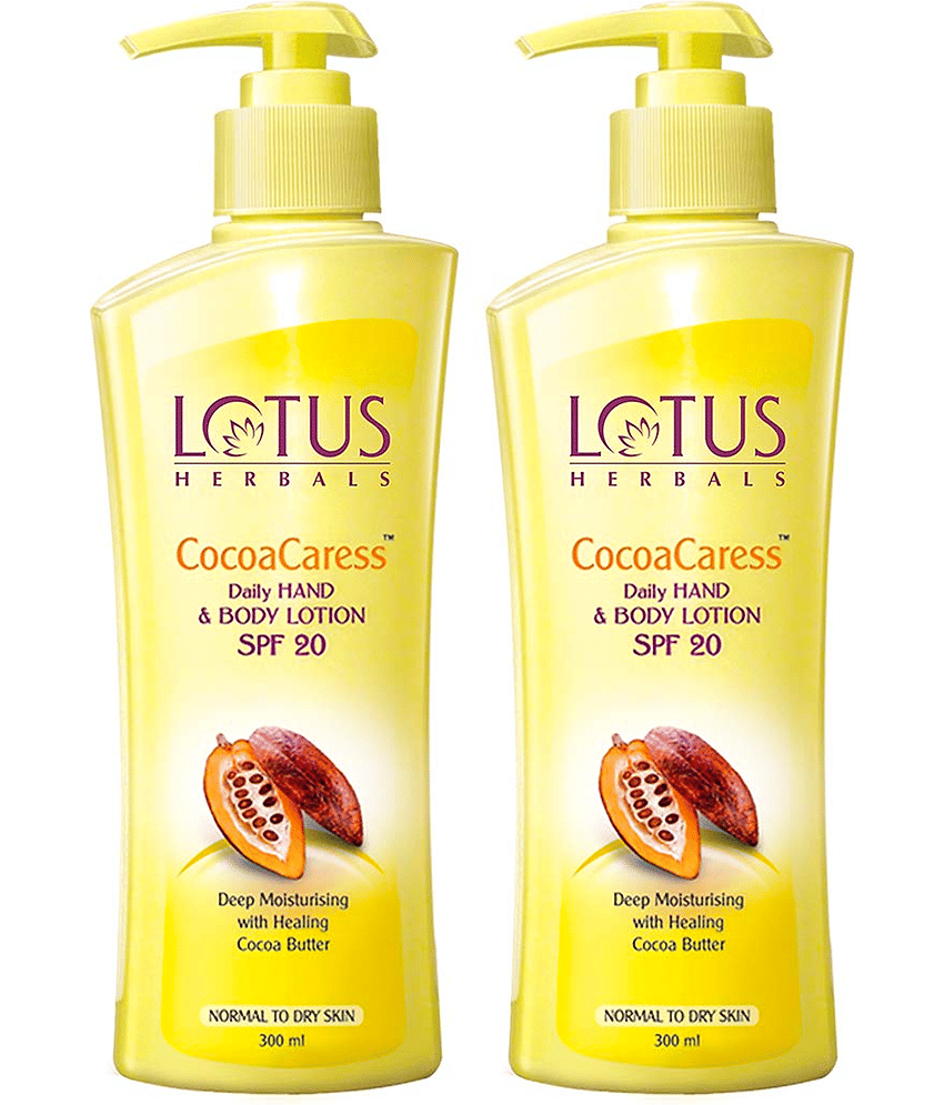 Lotus Herbals Cocoacaress Daily Hand & Body Lotion , With Cocoa Butter 250ml (Pack of 2)