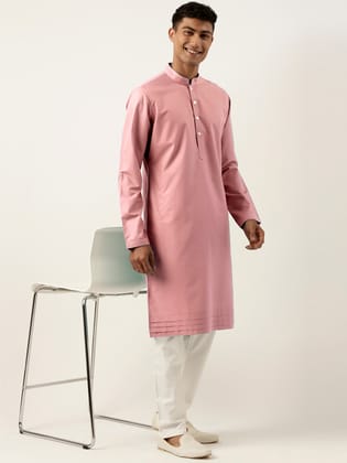 Rose Pink Cotton Kurta Set-XS/36 / Only Kurta - No Lowers