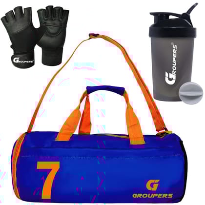 GROUPERS  Duffel Bag l Gym Bags l Gym Shaker Bottle-400 ML Duffle Bags Travel