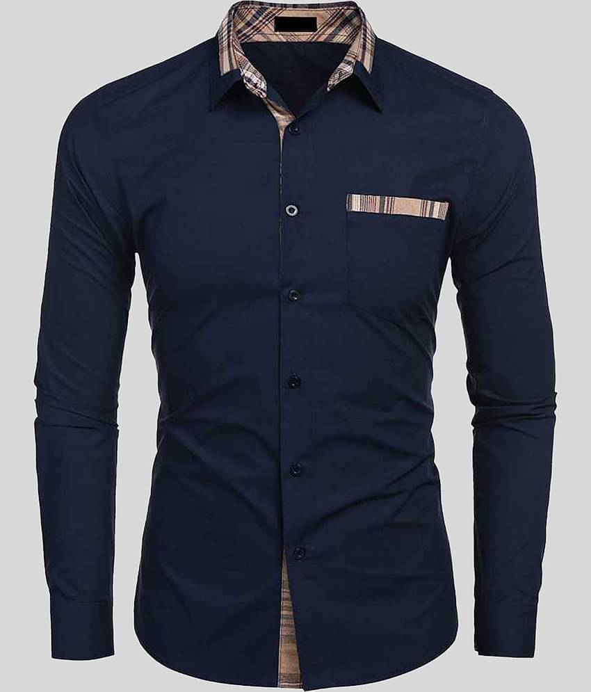 Life Roads - Blue Cotton Slim Fit Men's Casual Shirt (Pack of 1 )