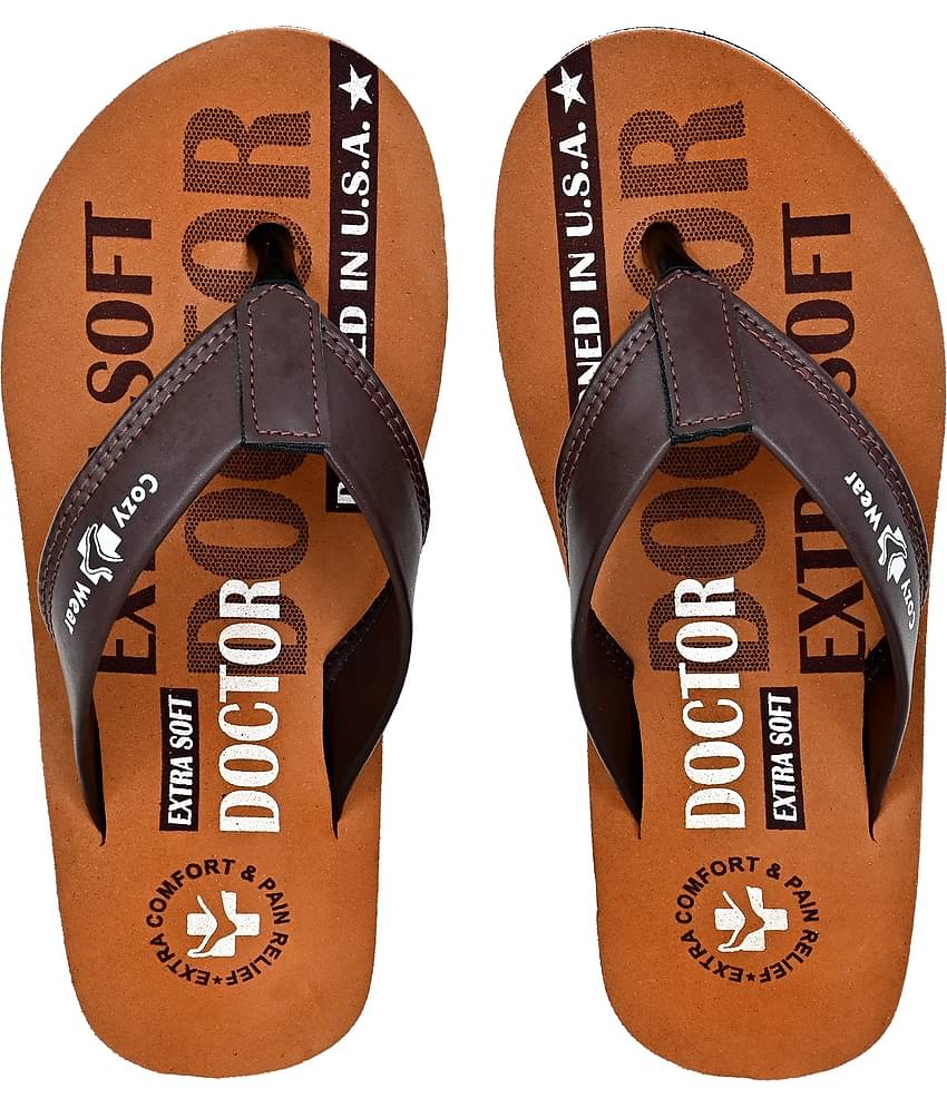 Cozy Wear - Brown Men's Thong Flip Flop