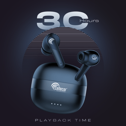 Cellecor BroPods CB03 Waterproof Earbuds With 30 Hours Playtime, Automatic Pairing, ENC Bluetooth-Blue