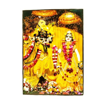 MAYAPURI Iskcon Radha Krishna Photo Framed, Religious Painting | Home Decorative (7 X 5 Inch)