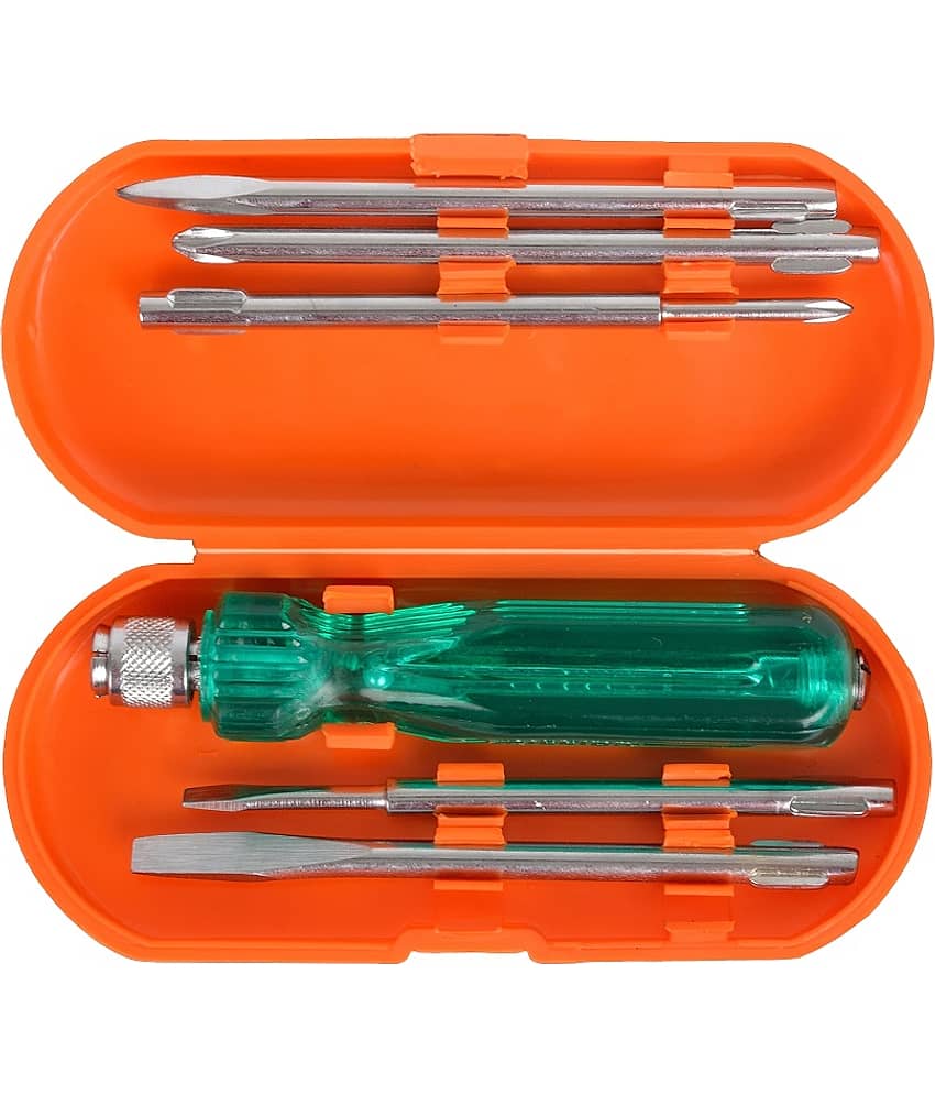 Globus-153... 5 in 1 Multipurpose Electronic/Electric Repair Screw driver Tool Kit with Neon Bulb Combination Screwdriver Set