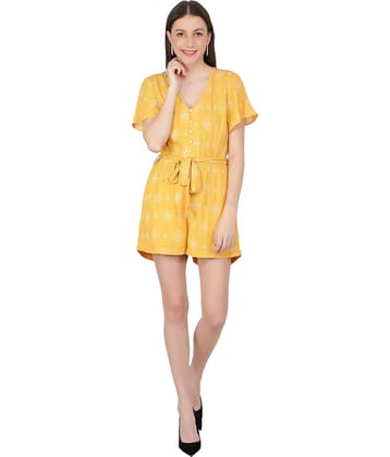 NUEVOSDAMAS - Rayon Regular Fit Yellow Women's Jumpsuit ( Pack of 1 )