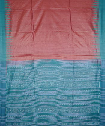 Red and blue tussar silk handloom saree Red and blue tussar silk handloom saree