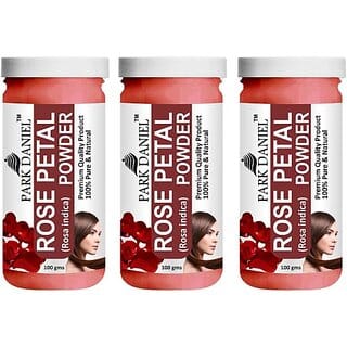 PARK DANIEL Premium Rose Petal Powder - For Skin and Hair Combo Pack 3 bottles of 100 gms(300 gms) (300 g)