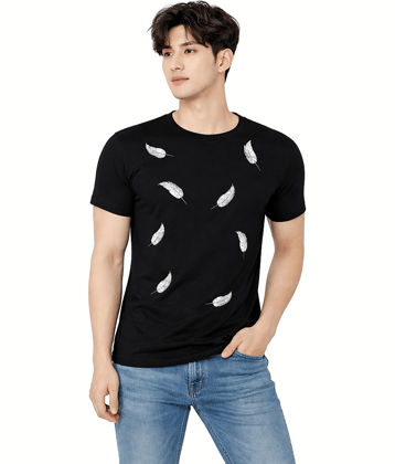 attitude start of fashion Men Polyester Regular Fit Printed T-Shirt ( Black )