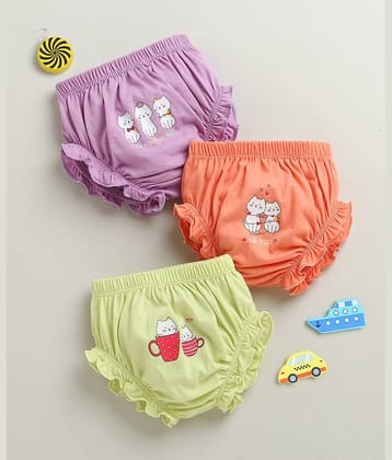 BUMZEE Pack of 3 Cotton Panties For Girls ( Lavender )