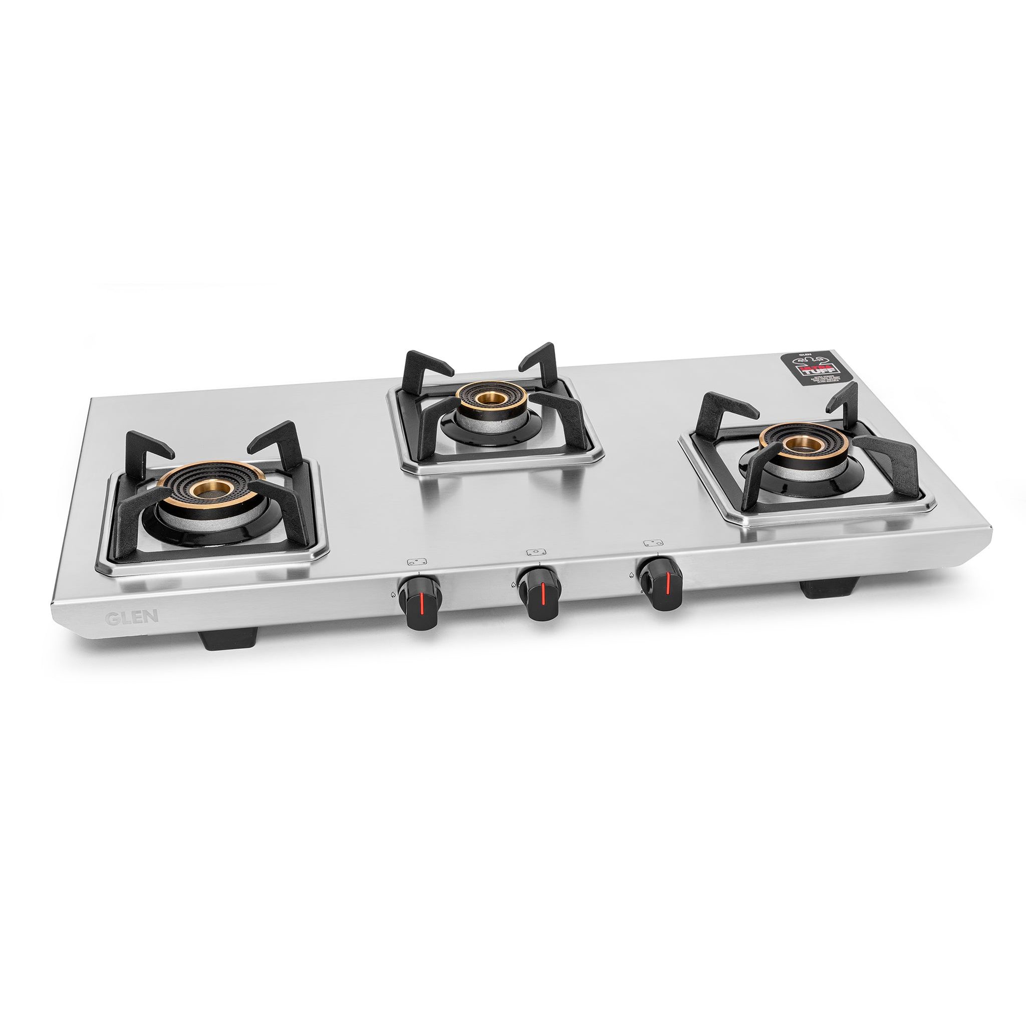 3 Burner Ultra Tuff Stainless Steel Gas Stove with High Efficiency Forged Brass Burners - Manual/Auto Ignition (CT1053UTDTSS)