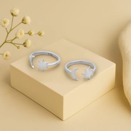92.5 Sterling Silver Half Moon & Star Combo