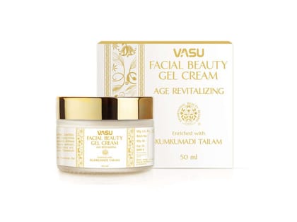 VASU Facial Beauty Gel Cream - Enriched with Kumkumadi Tailam , Age Revitalizing, Reduce Hyperpigmentation & Age Spots, Novel Gelling Technology 50ml VASU Facial Beauty Gel Cream - Enriched with Kumkumadi Tailam , Age Revitalizing, Reduce Hyperpigmentation & Age Spots, Novel Gelling Technology 50ml