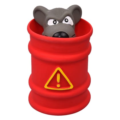 Active Latex Squeaky Pup Up Mouse In Oil Tank 11.7cm