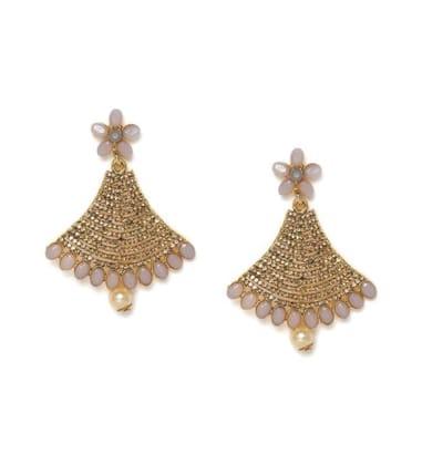 Generic Women's Rose Gold Plated Alloy Earrings-PID47284