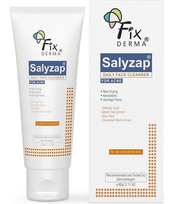Fixderma 2% Salicylic Acid , Salyzap for Oily & Acne Prone Skin Face Wash 60ml, (Pack of 1)