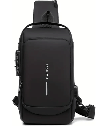 Gjshop Black Solid Messenger Bag