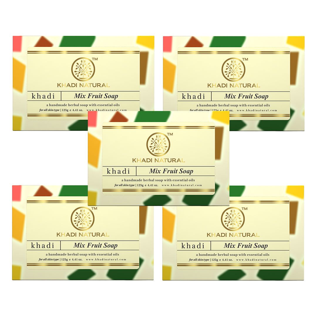 Khadi Natural Mix Fruit Soap Combo Pack Of 5 – 125gm Each