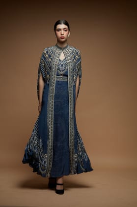 Navy Blue Kaftan-XS