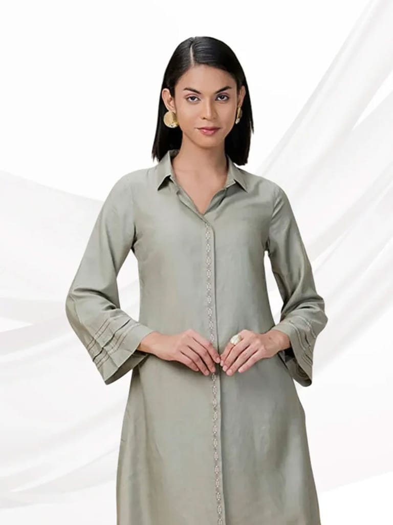 English Shirt Style Kurta Set