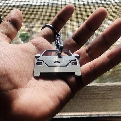 Hyundai Venue Car Keychain-Silver