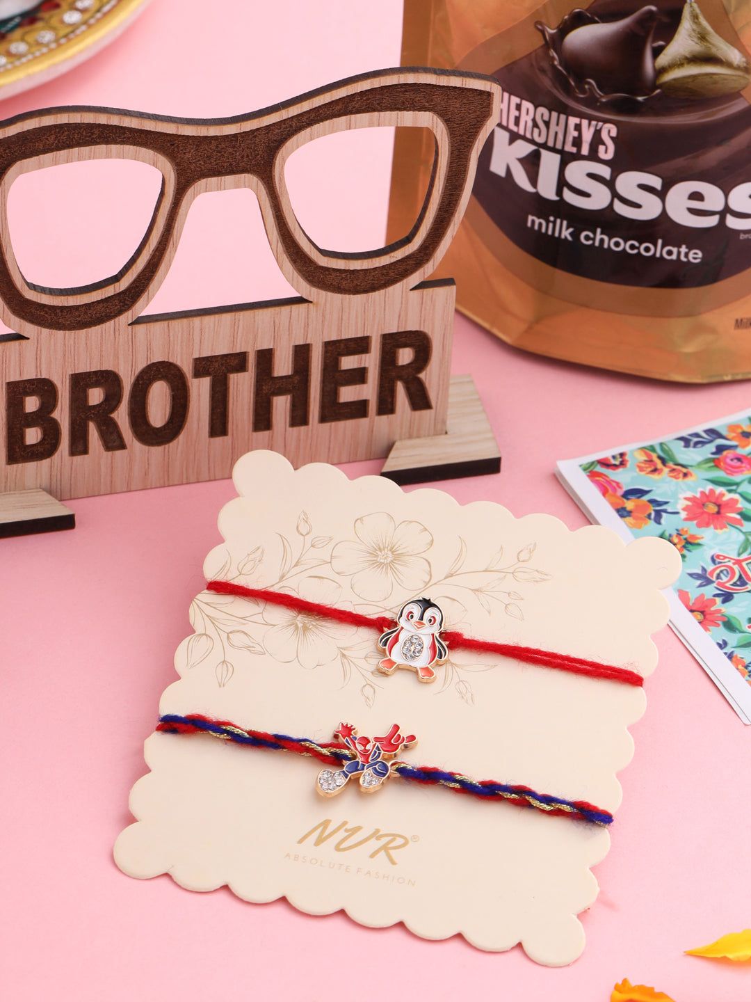 NVR Kids Set of 2 Cartoon Character Blue & Red Thread Rakhi, Combo for Rakshabandhan-One Size / Blue & Red