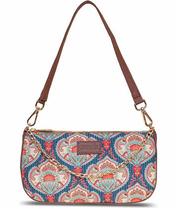 Zouk Shoulder Bag Jute Set of 1 ( Blue )