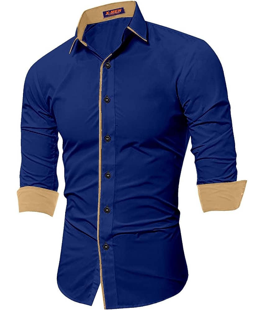 SUR-T 100 Percent Cotton Navy Solids Shirt